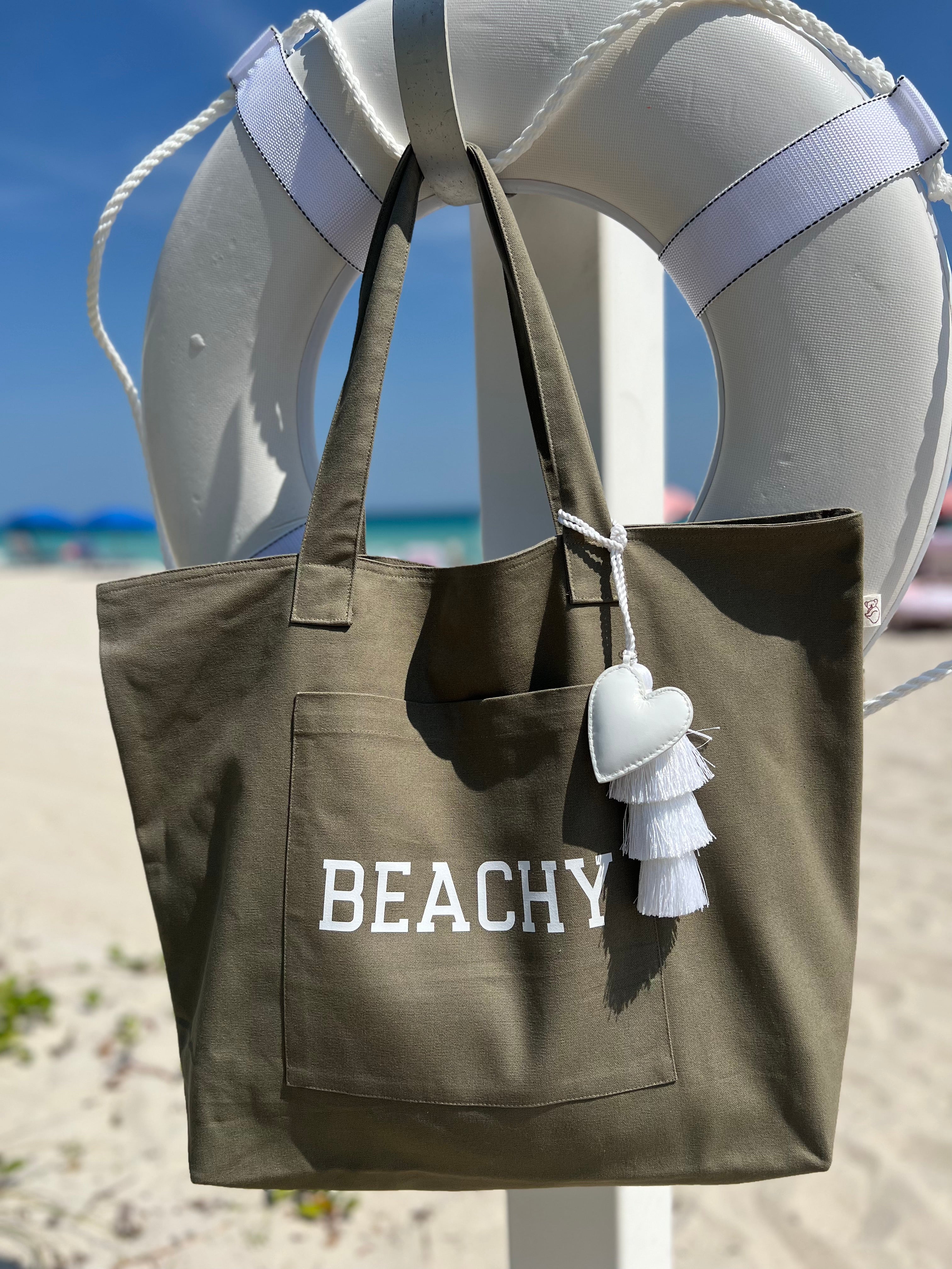 Everything Bag Olive with White Matte BEACHY - Quilted Koala