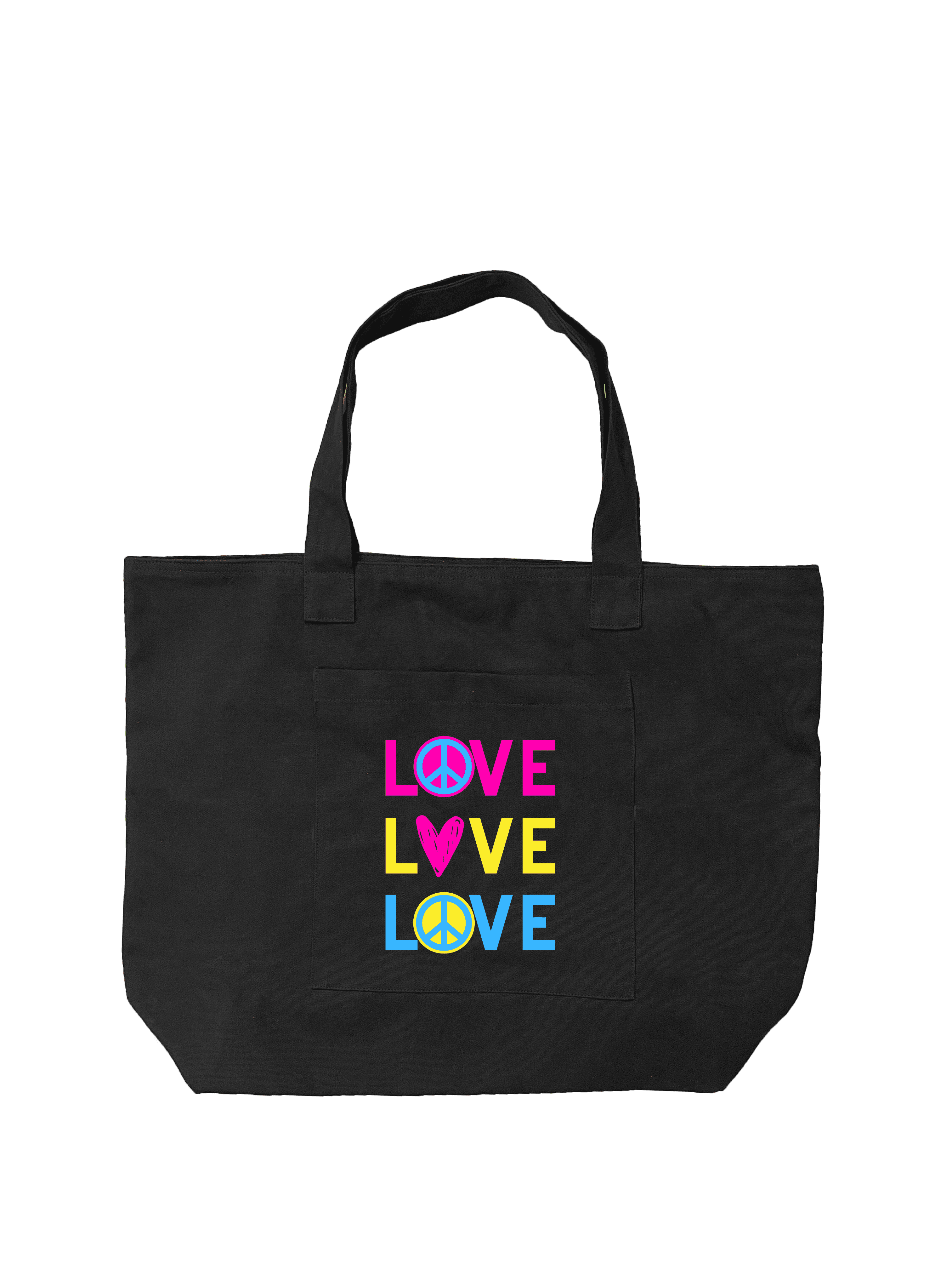 Everything Bag Black LOVE LOVE LOVE - Quilted Koala