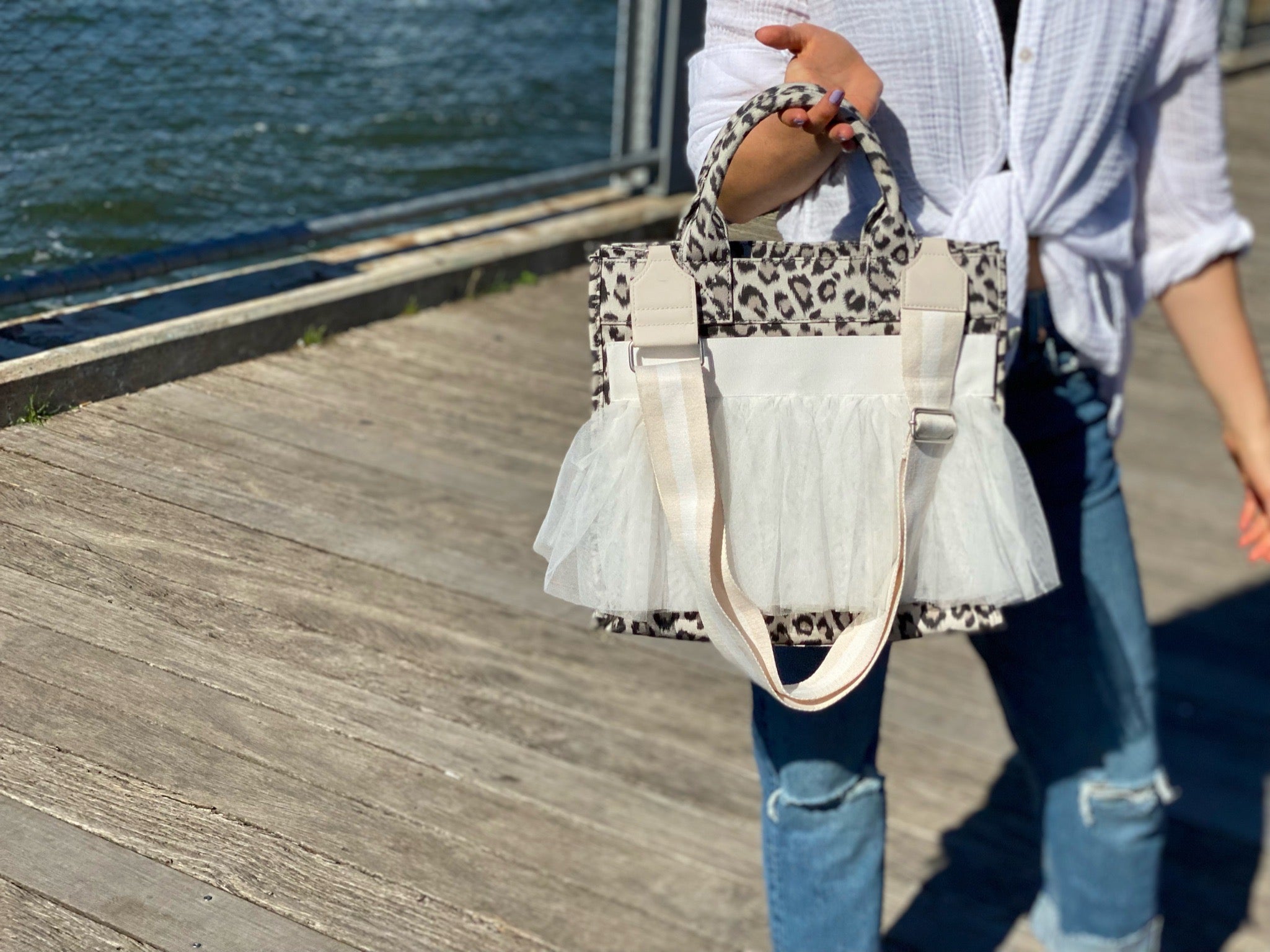 Future Bag Accessories: Bag Tutu in White - Quilted Koala