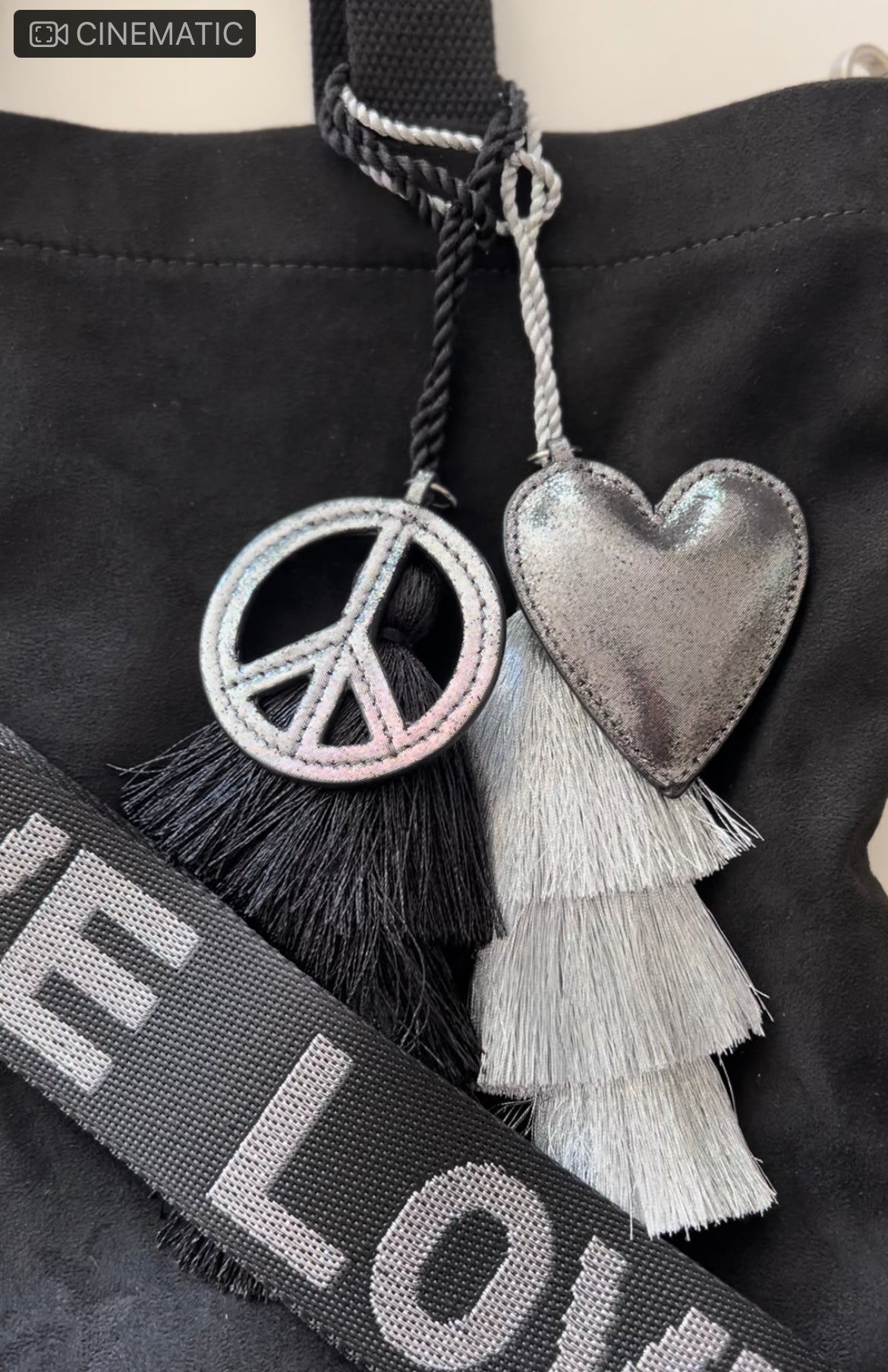 Koala Charms- Silver Gunmetal Peace Sign - Quilted Koala