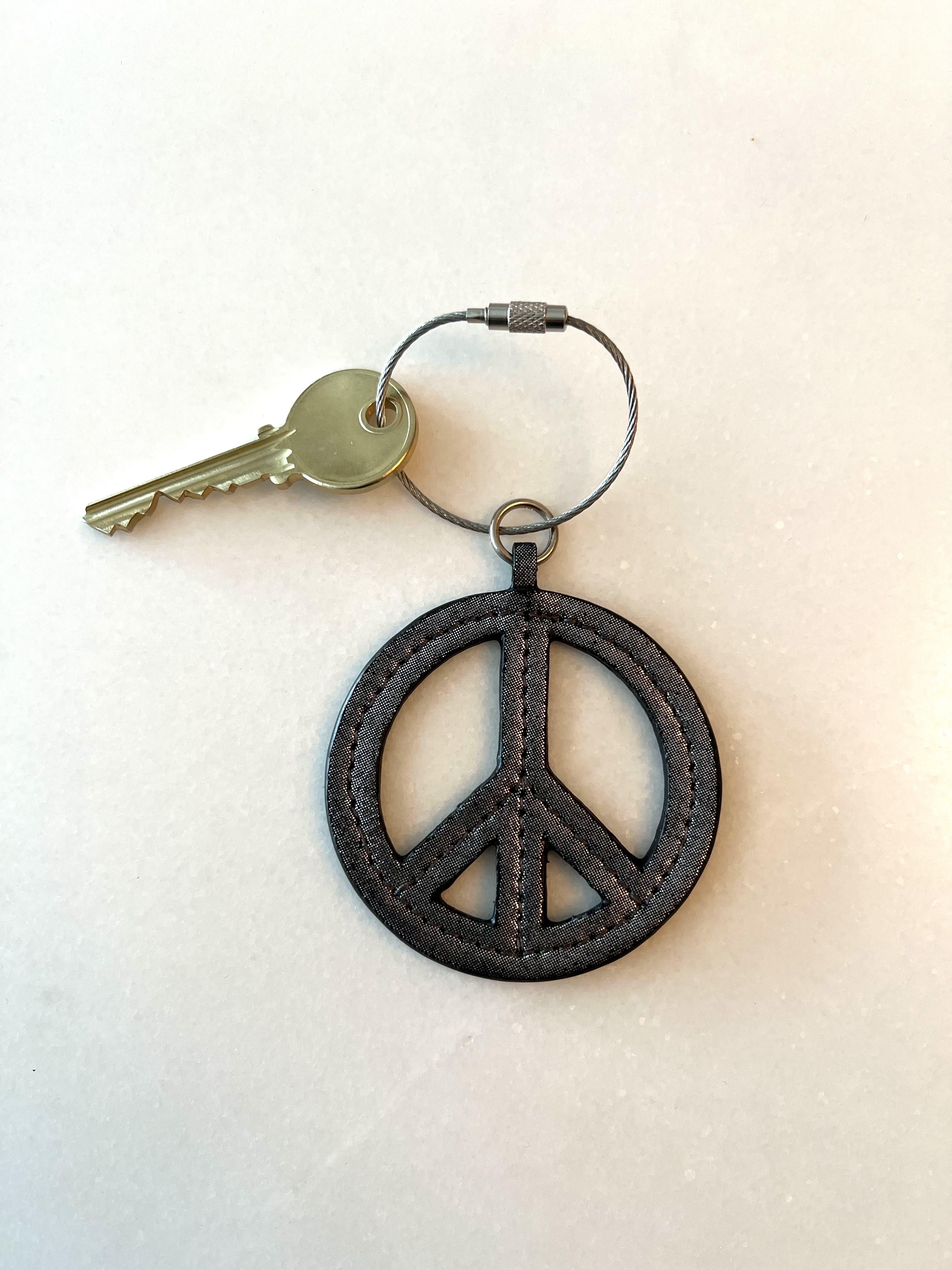 Koala Charms- Silver Gunmetal Peace Sign - Quilted Koala