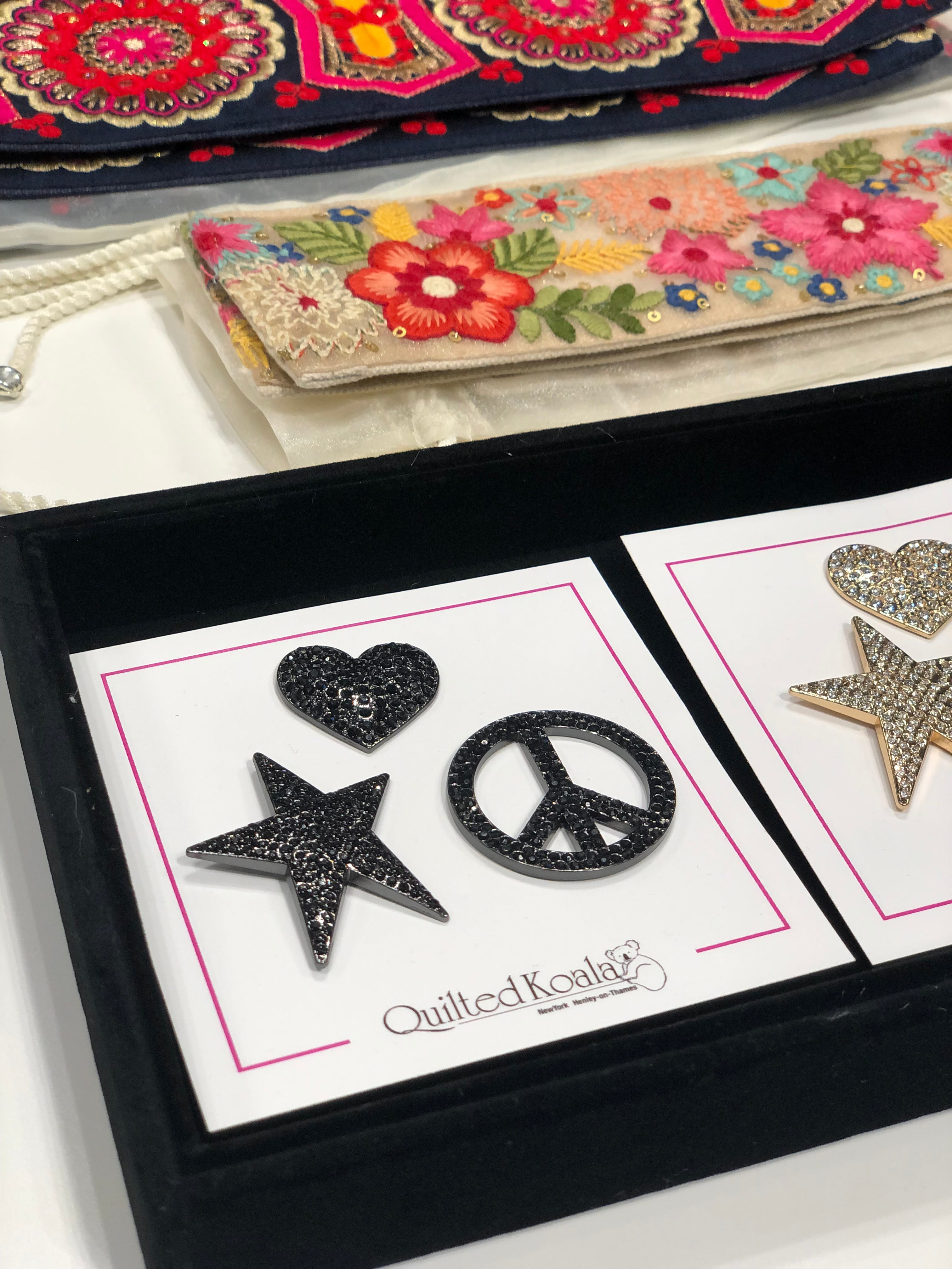 Koala Jewelry: Black - Quilted Koala