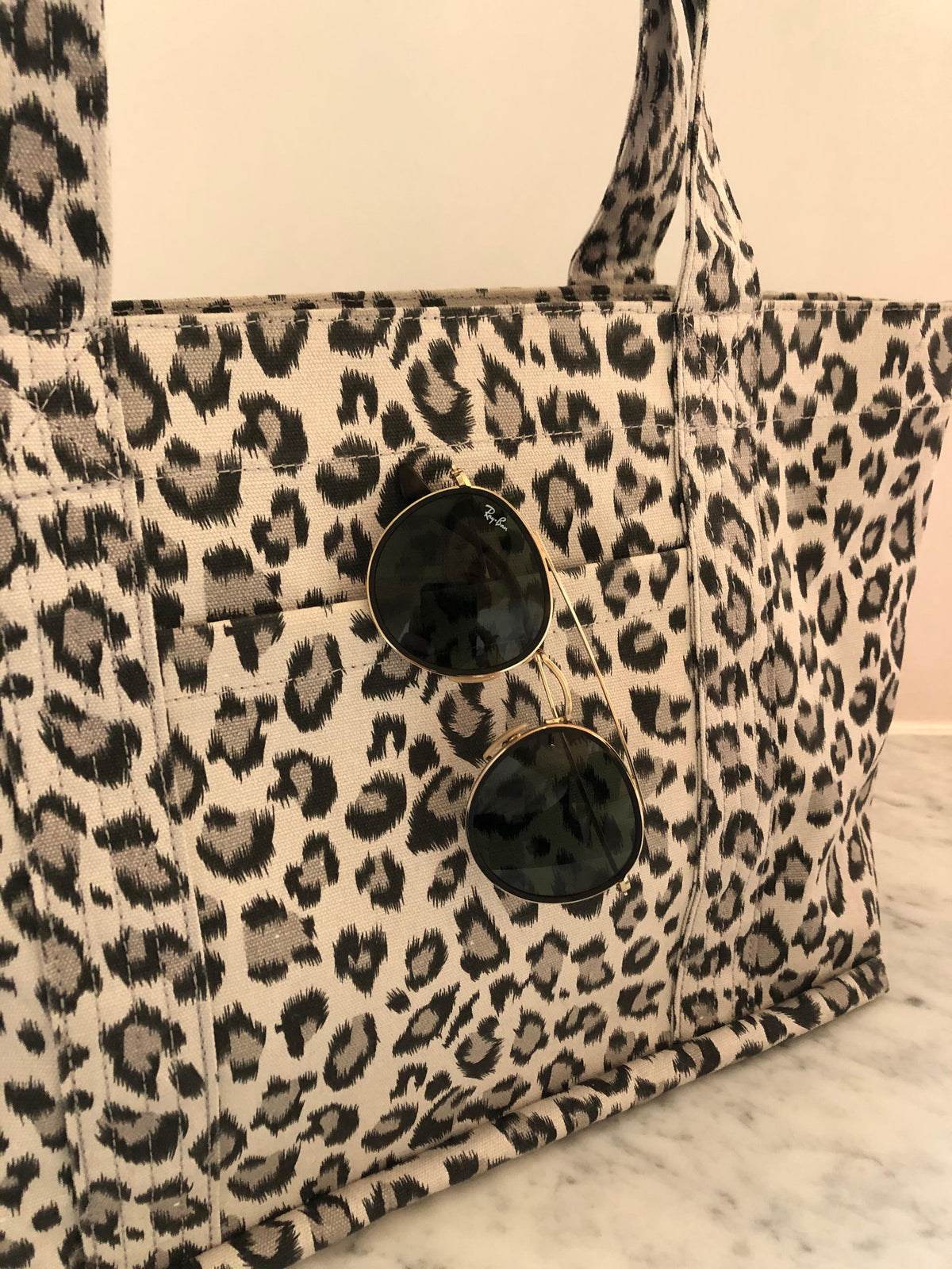Leopard Midi Zipper Tote + FREE Neon Orange Tassel - Quilted Koala