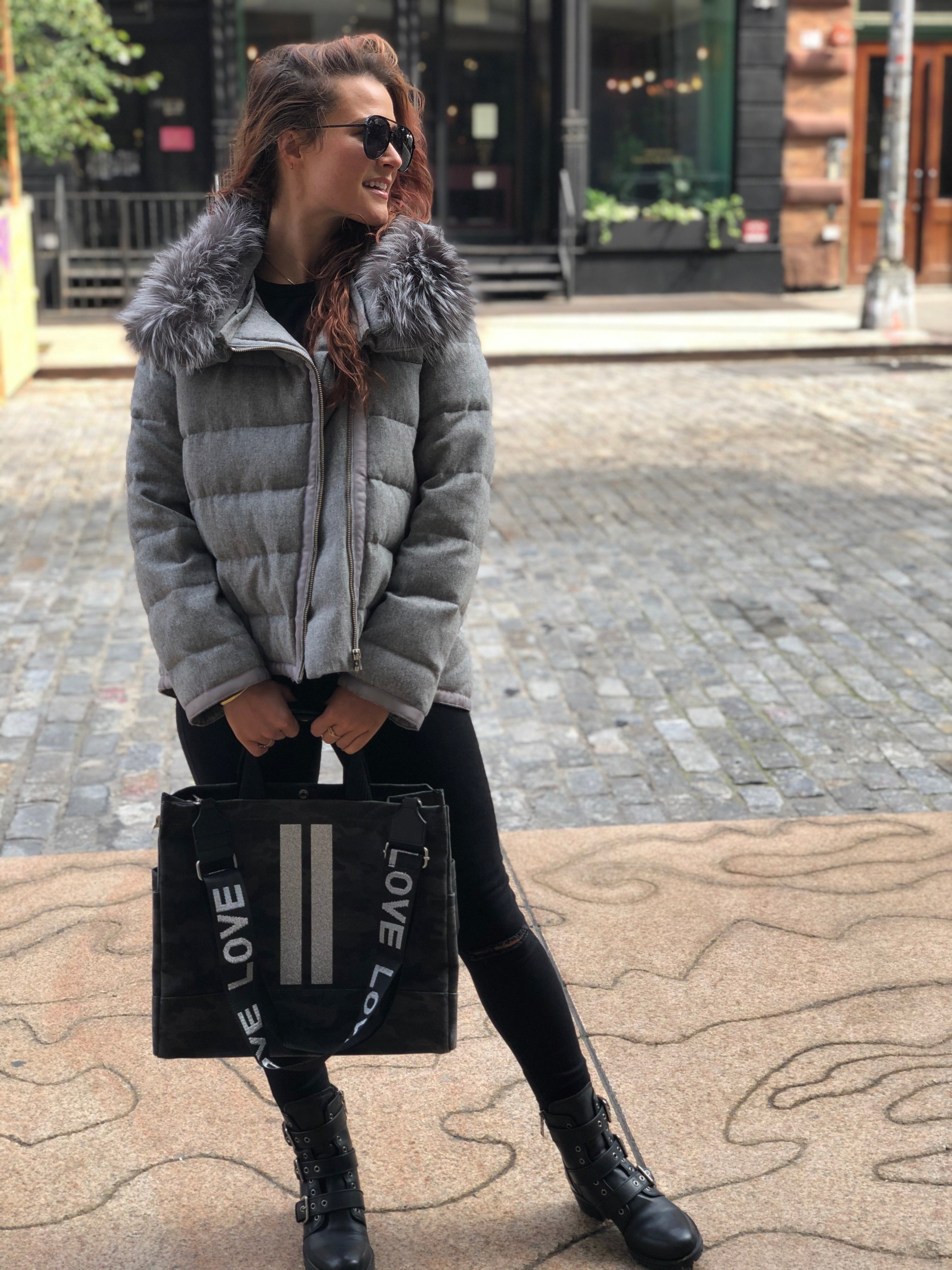 Luxe North South: Black Camouflage - Quilted Koala