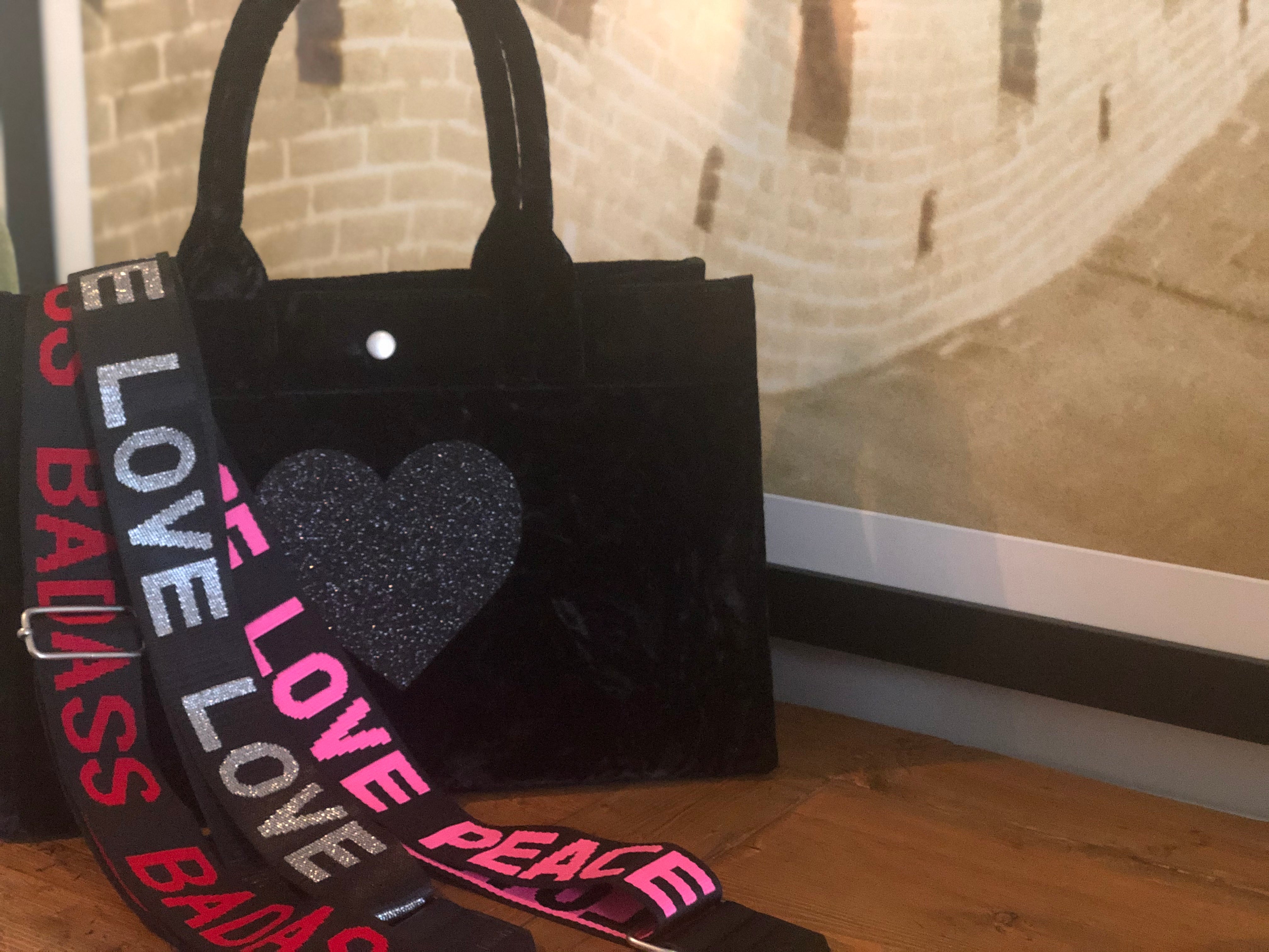 Midi East West Bag: Black Crushed Velvet - Quilted Koala