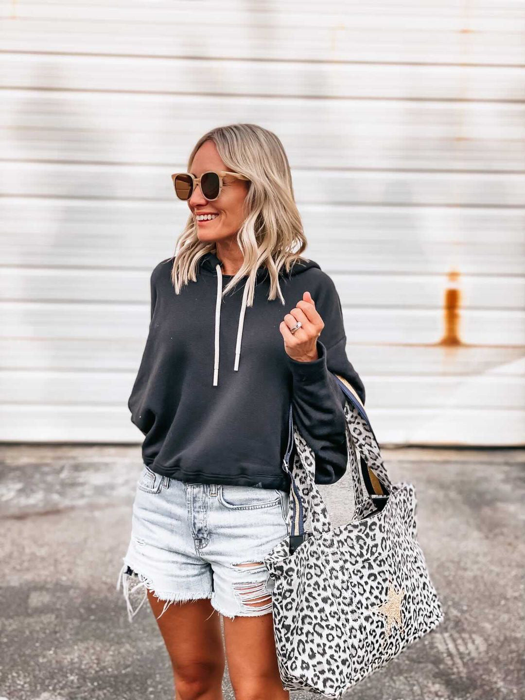 Midi Zipper Tote: Leopard - Quilted Koala