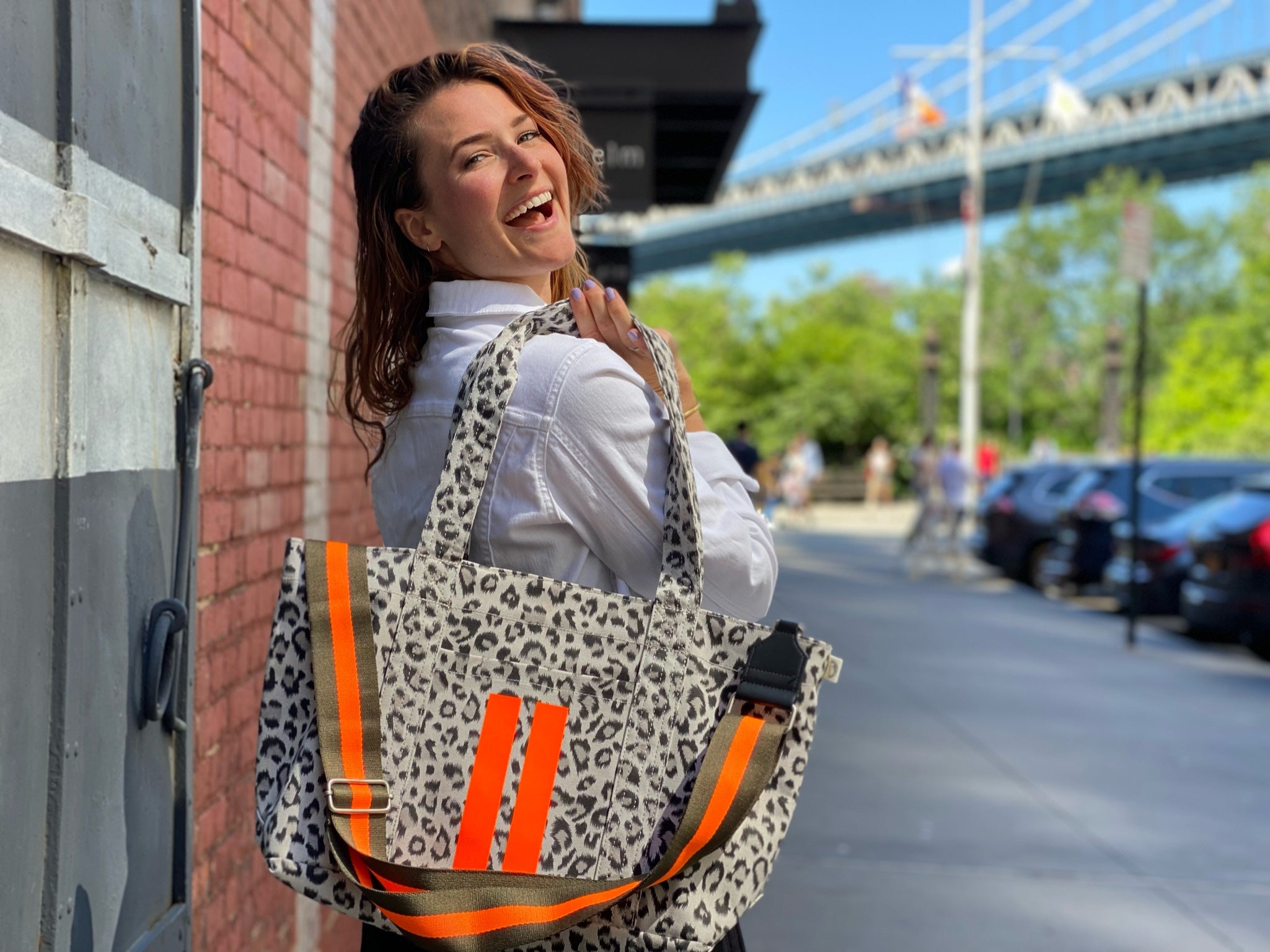 Midi Zipper Tote: Leopard - Quilted Koala