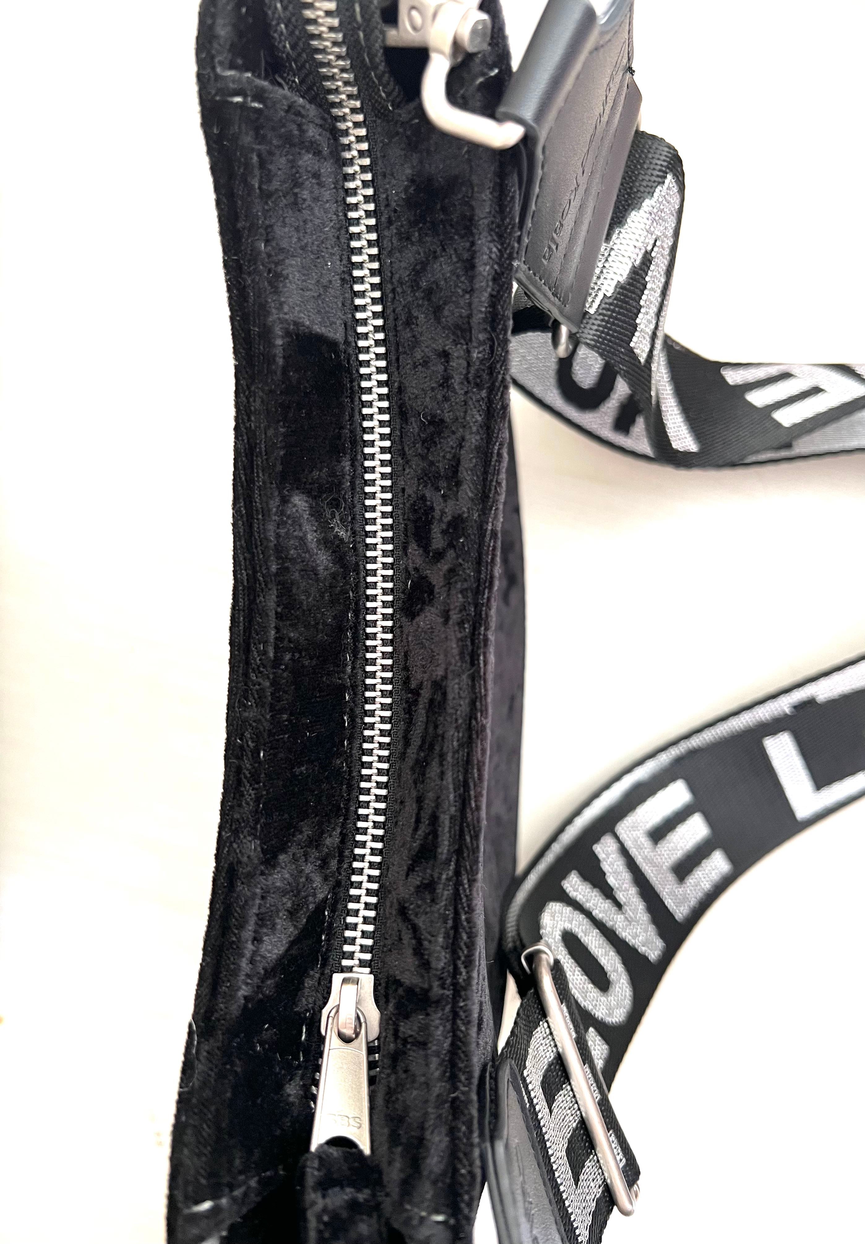 Mini City Bag: Black Crushed Velvet - Quilted Koala