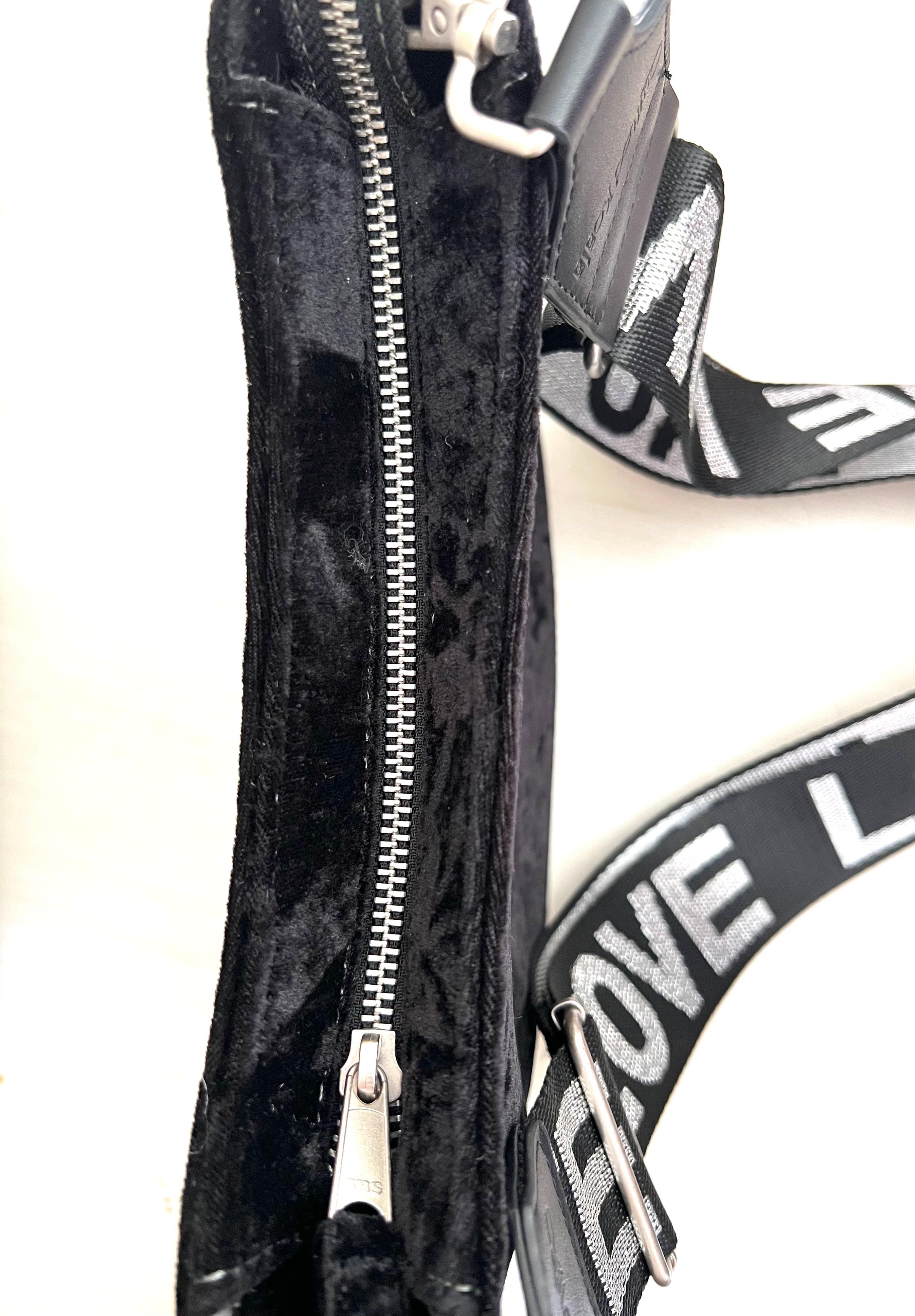 Mini City Bag: Black Crushed Velvet - Quilted Koala