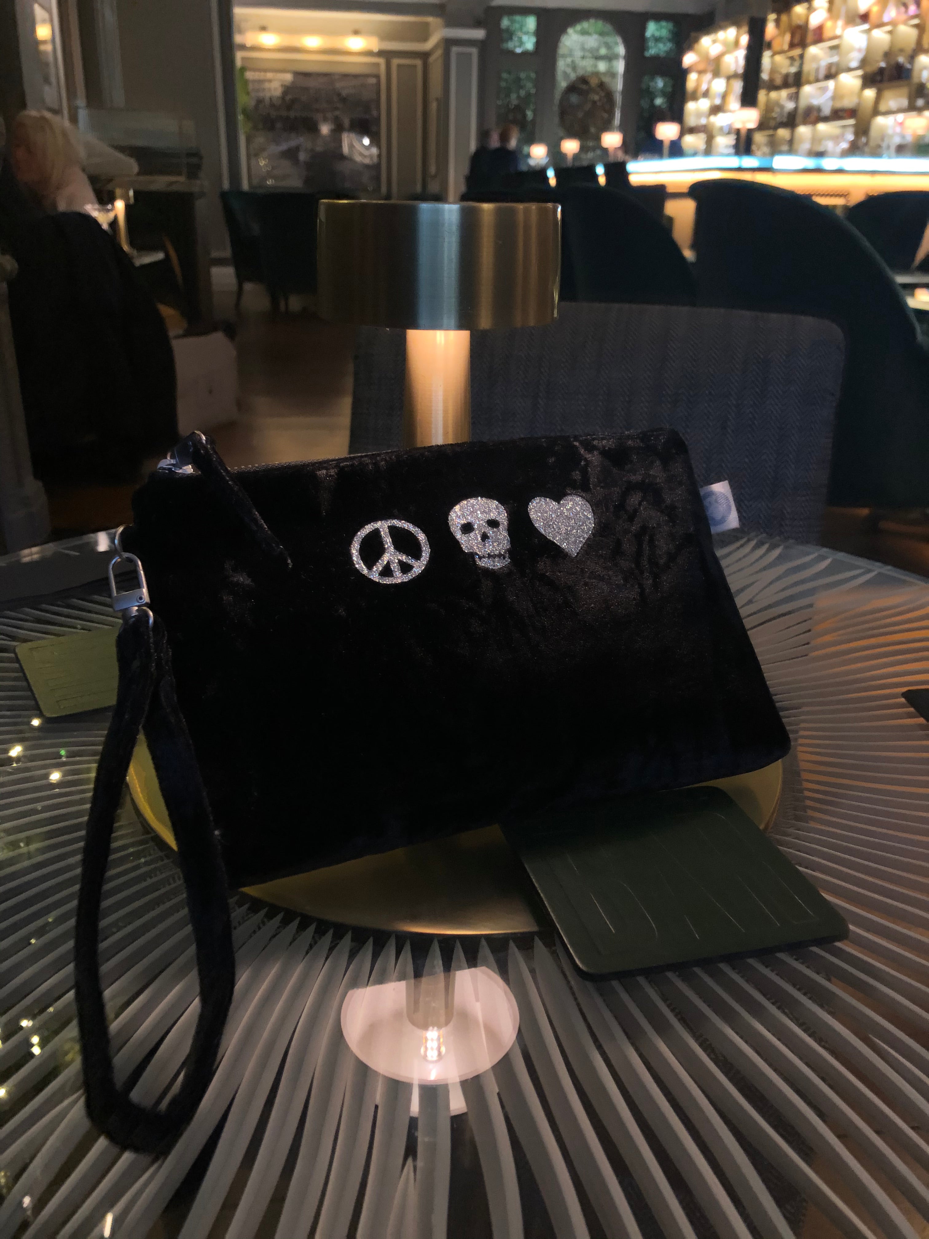 Black Velvet Mini Luxe Clutch (Choose your own Custom Embellishment!) - Quilted Koala