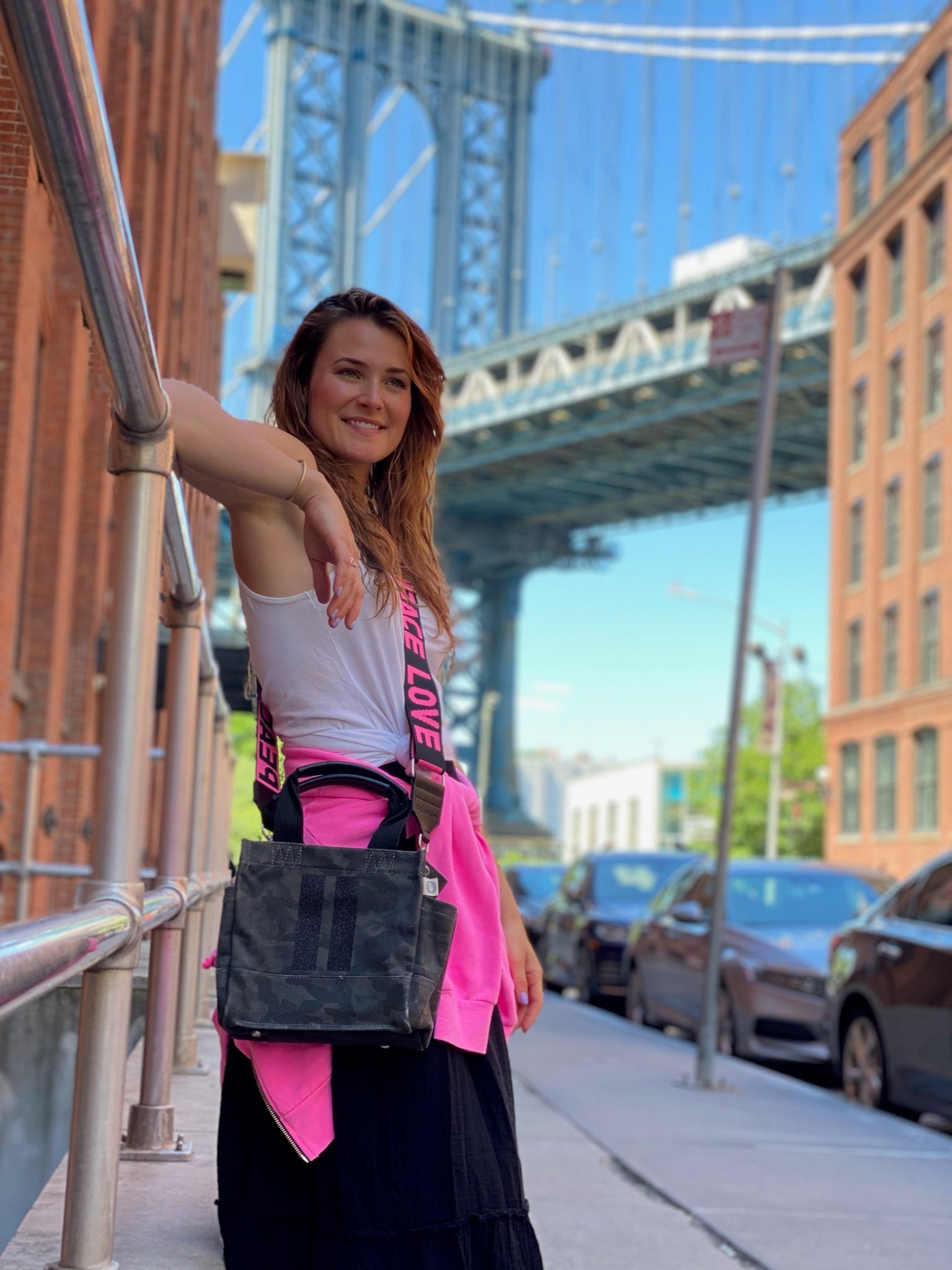 Mini Luxe North South Bag: Black Camouflage - Quilted Koala