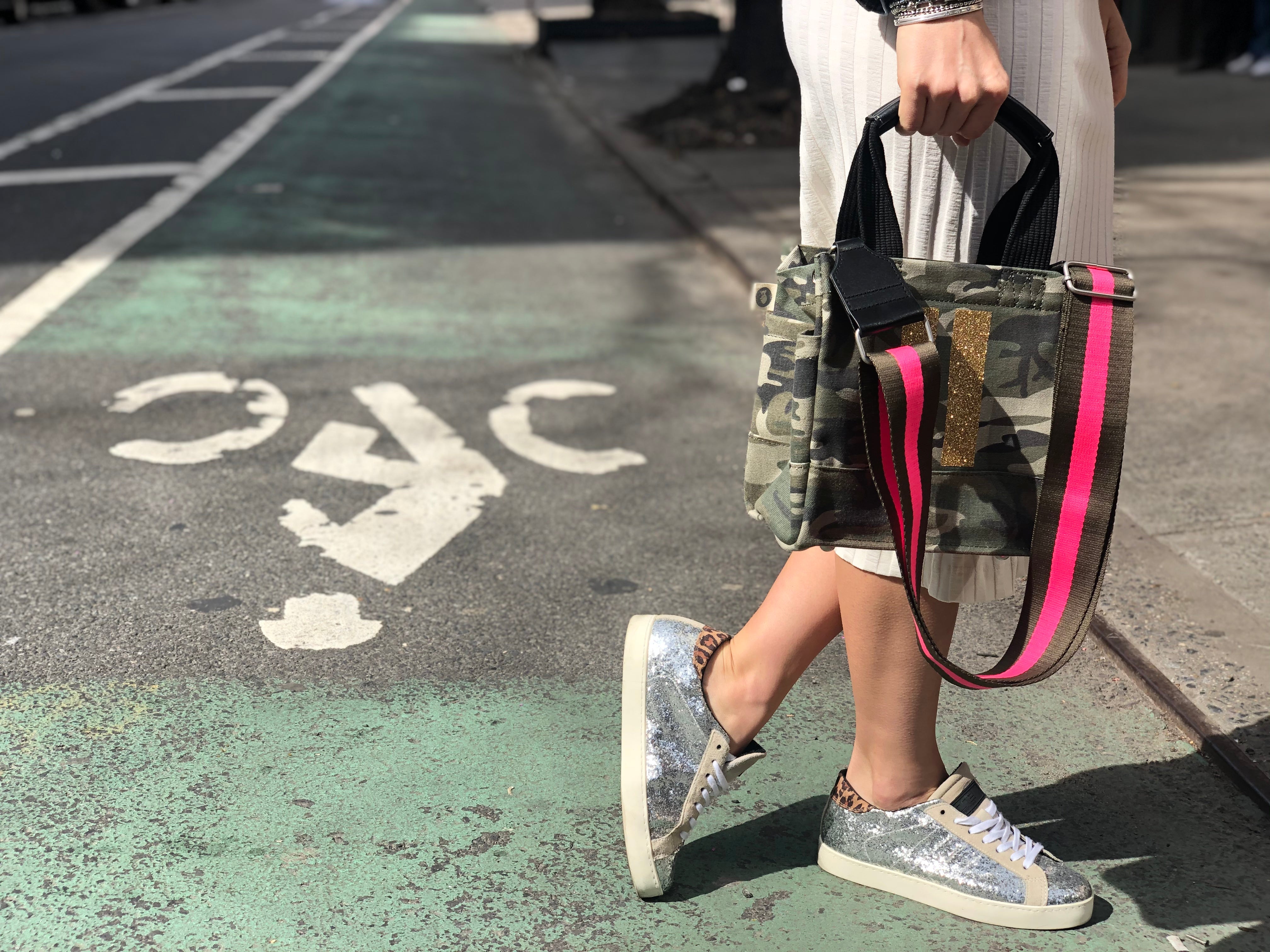 Mini Luxe North South Bag: Green Camouflage - Quilted Koala