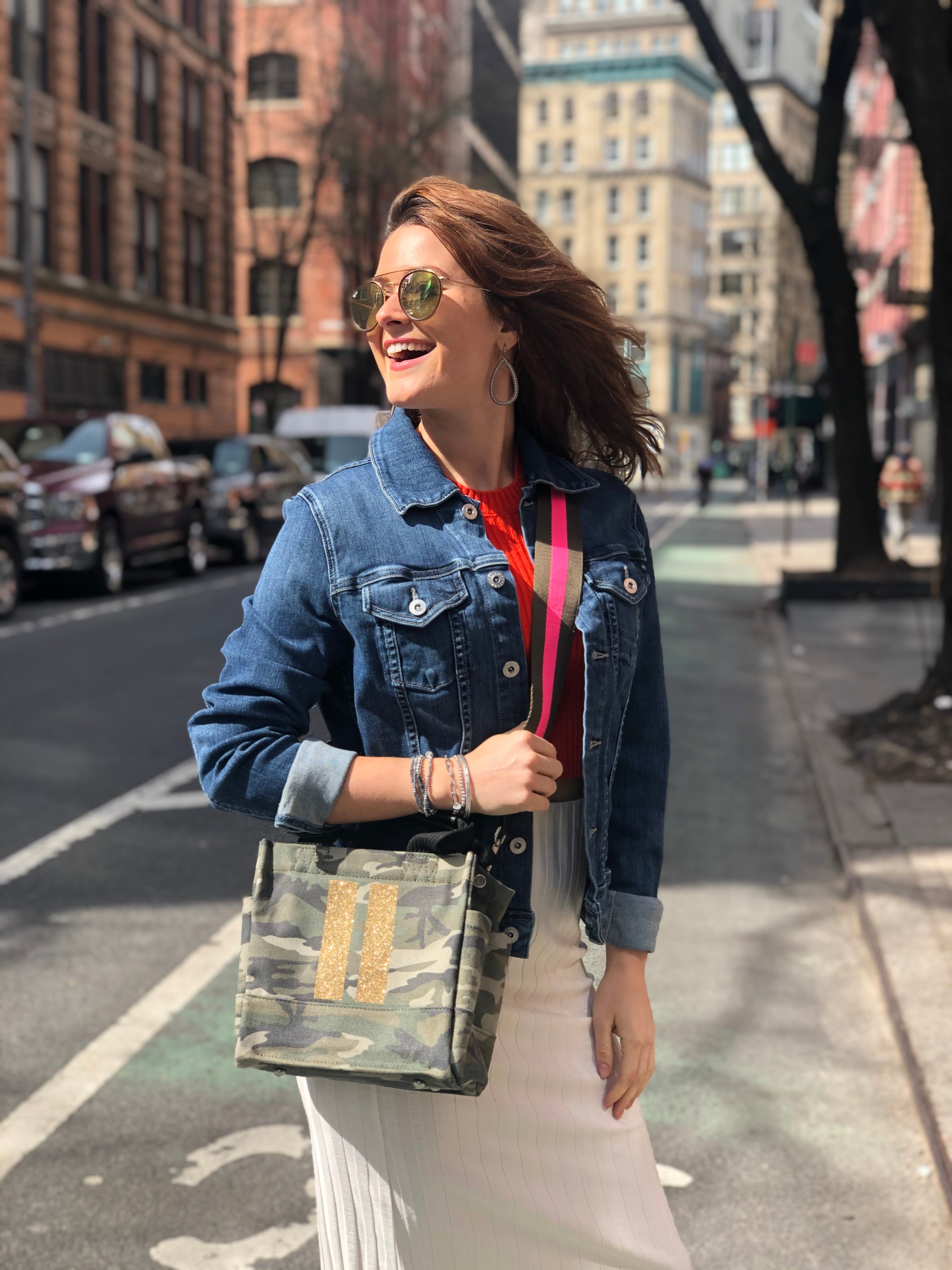 Mini Luxe North South Bag: Green Camouflage - Quilted Koala