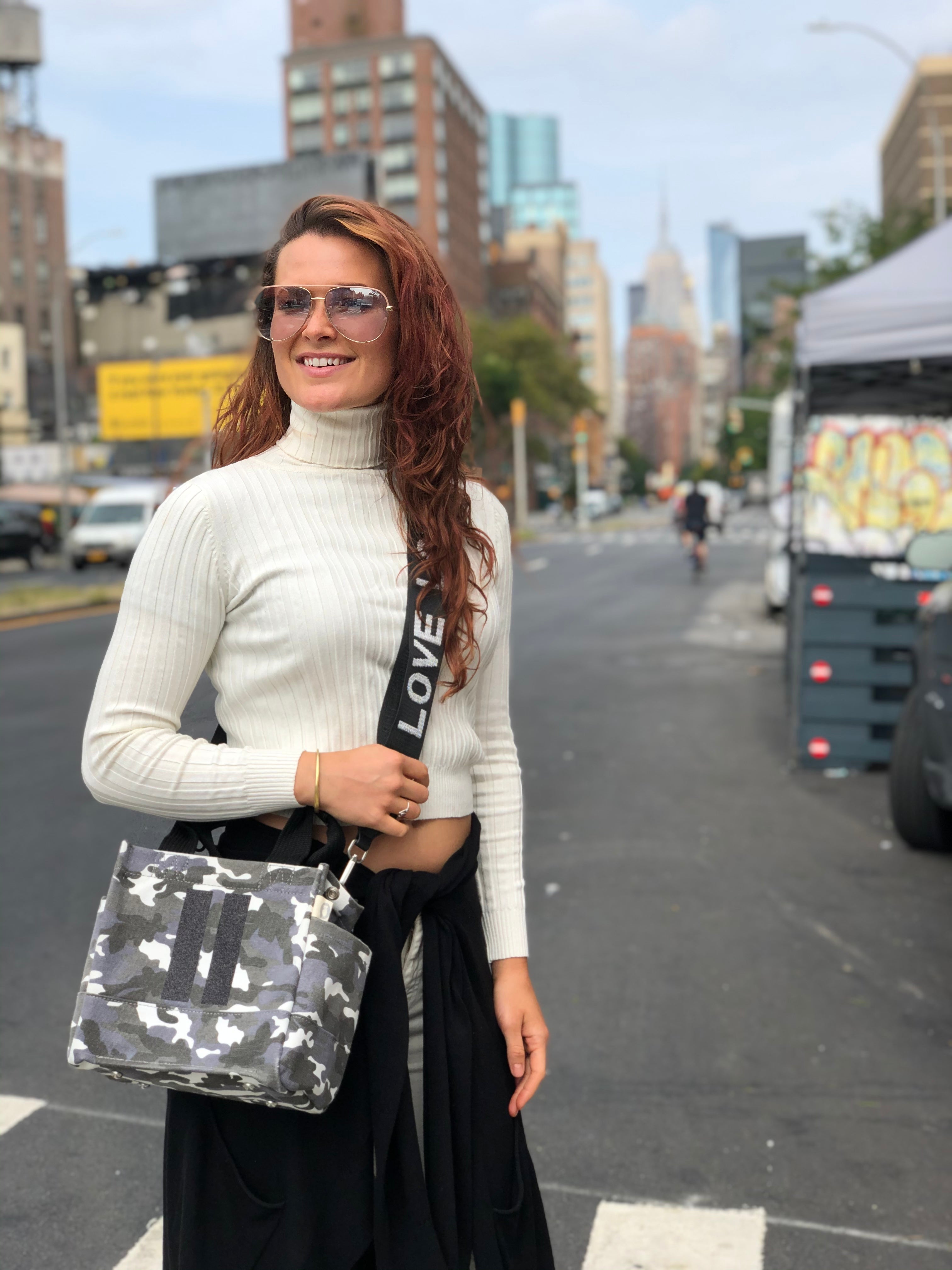 Mini Monogram Mini Luxe North South Bag: Grey Camouflage - Quilted Koala