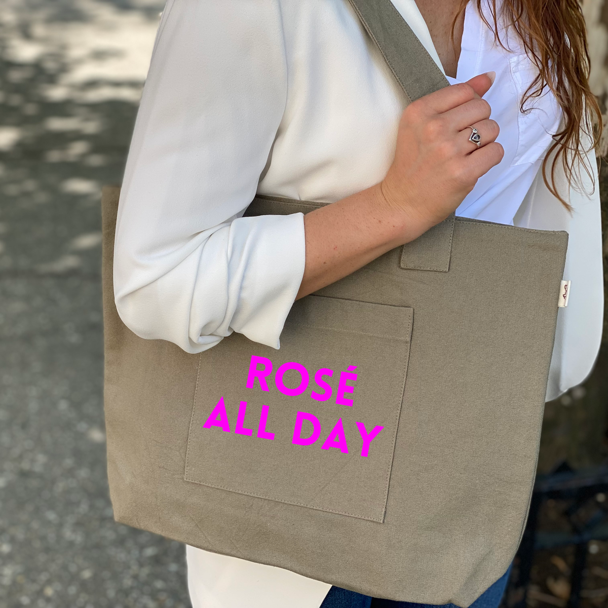 Olive Midi Everything Bag Neon Pink ROSE ALL DAY