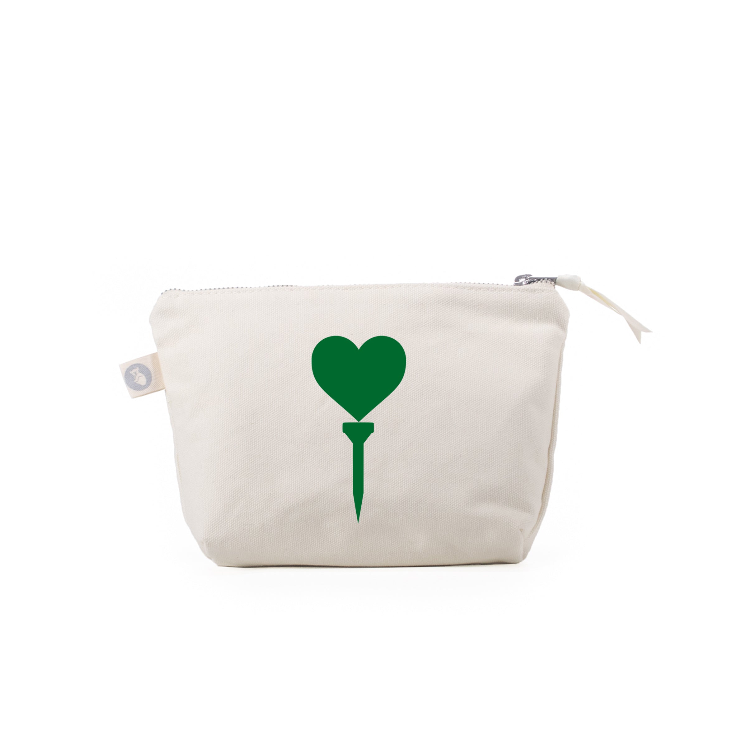 Makeup Bag Natural with Kelly Green Matte Heart Tee - Quilted Koala