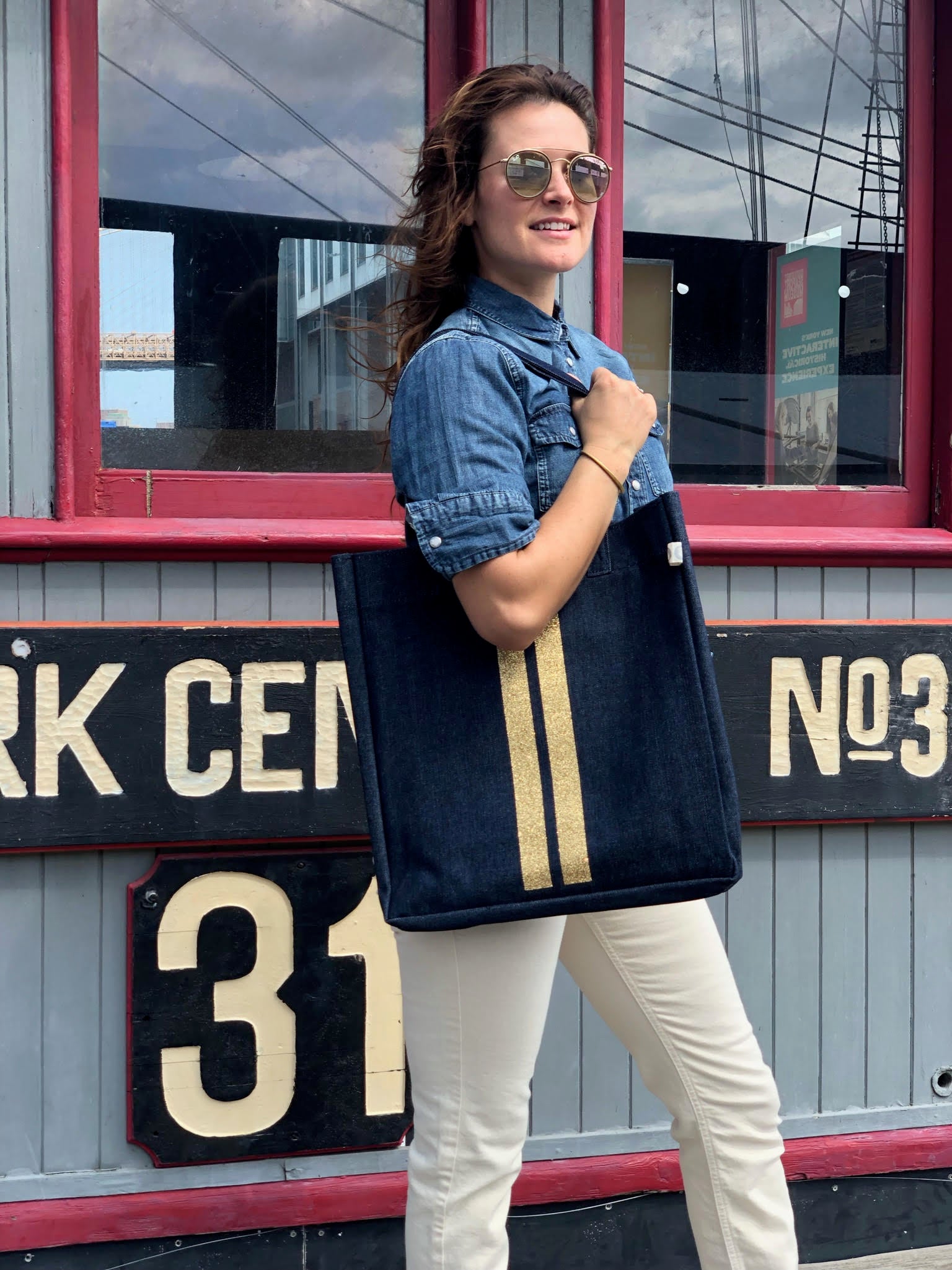 Upright Bag: Denim - Quilted Koala