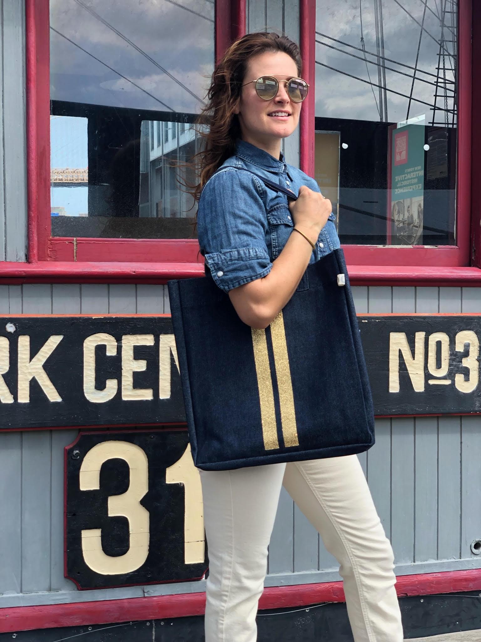 Upright Bag: Denim - Quilted Koala