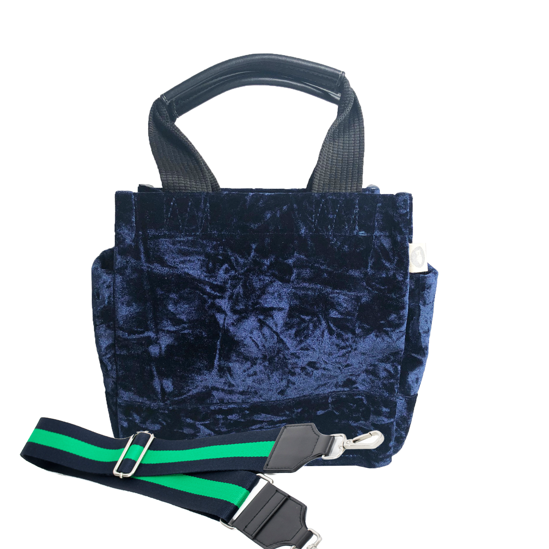 Mini Luxe North South: Midnight Blue Crushed Velvet - Quilted Koala