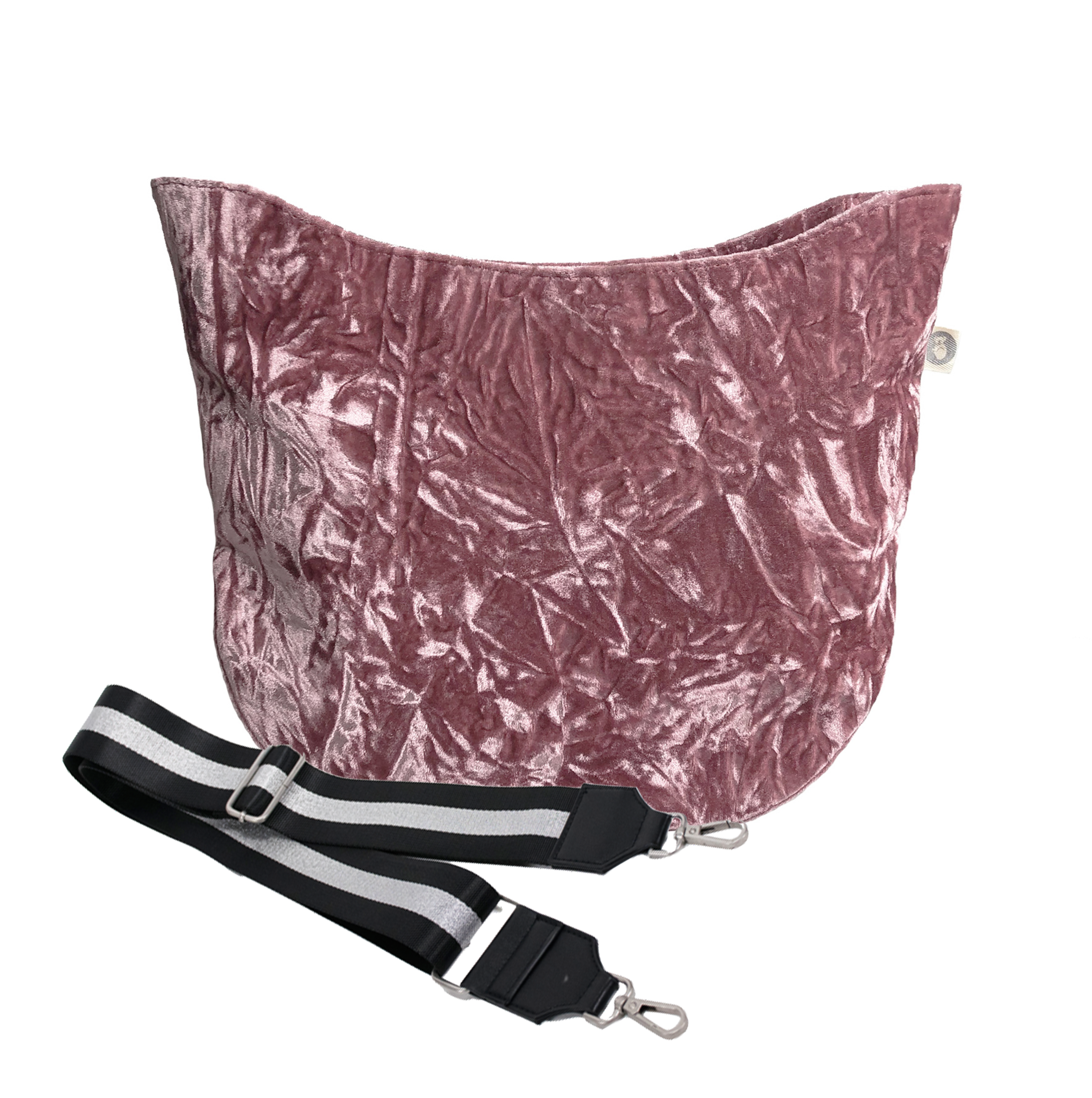 Monogram Stripe City Bag Petal Pink Crushed Velvet - Quilted Koala