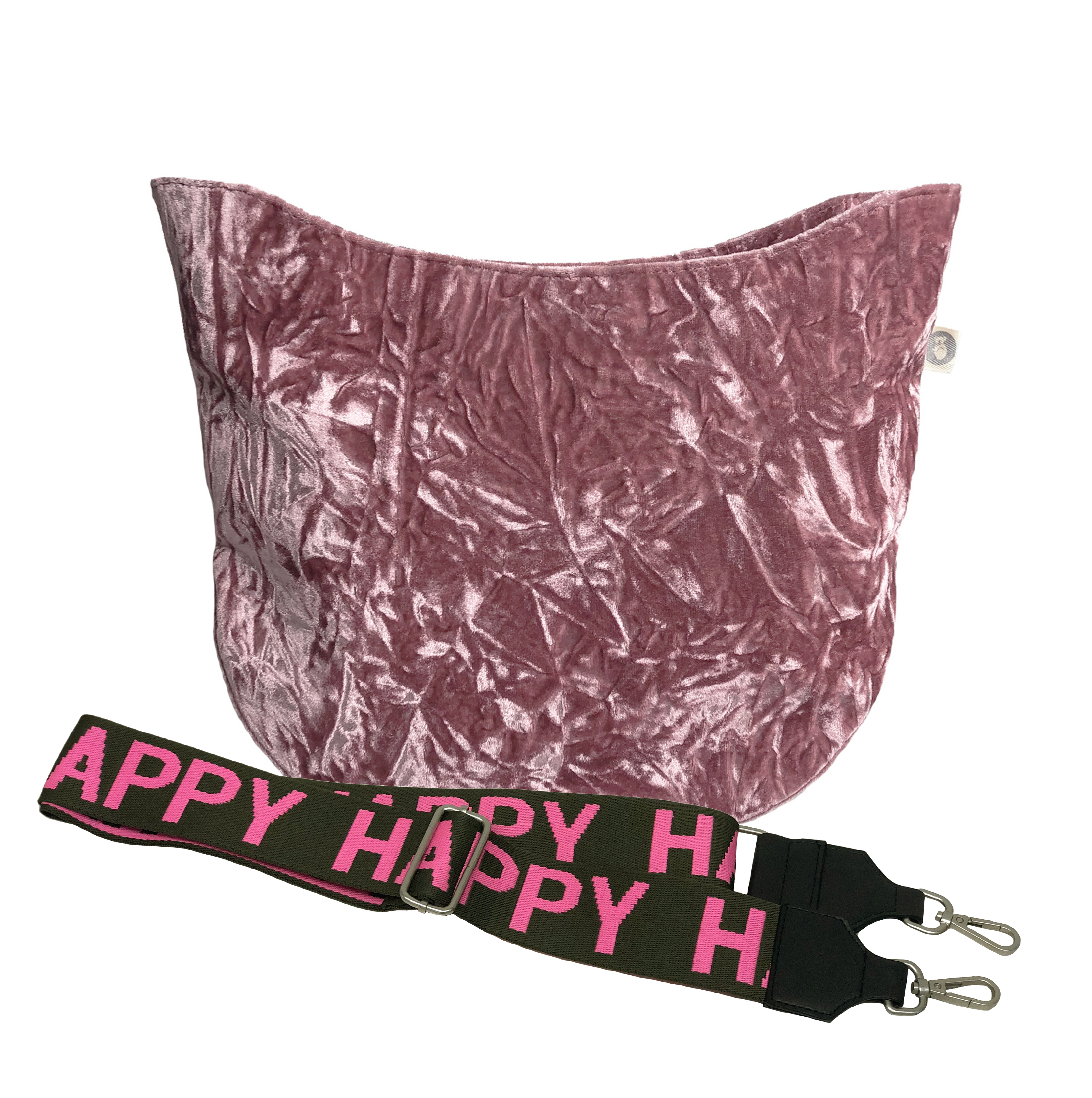 Monogram Stripe City Bag Petal Pink Crushed Velvet - Quilted Koala