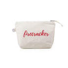 Firecracker Makeup Bag - Natural with Red Matte - Quilted Koala