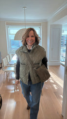 Midi Town Crossbody Bag: Olive Vegan Suede - Quilted Koala