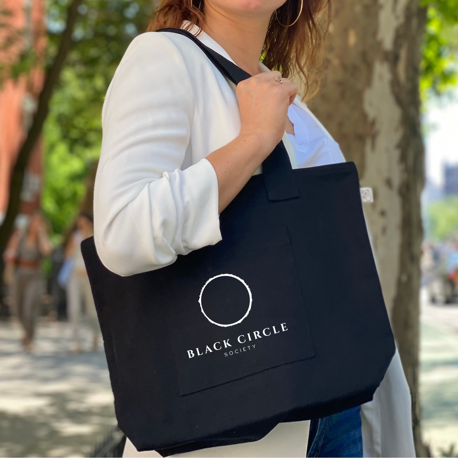 Black Midi Everything Bag with White Matte BCS Logo - Quilted Koala