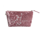 Zodiac Pink Crushed Velvet Large Makeup Bag - Virgo - Quilted Koala