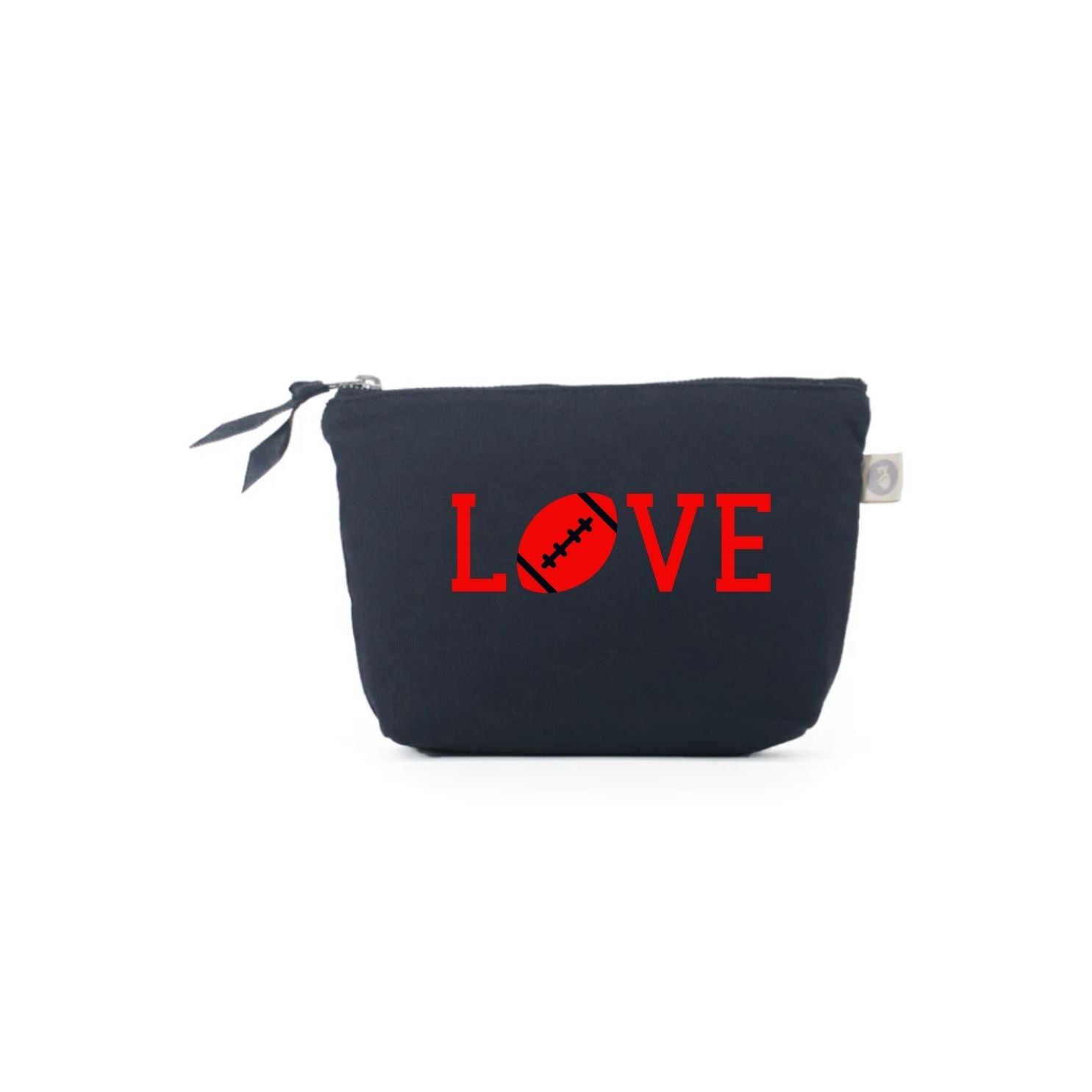 Football LOVE - Navy Makeup Bag with Red NEW! - Quilted Koala