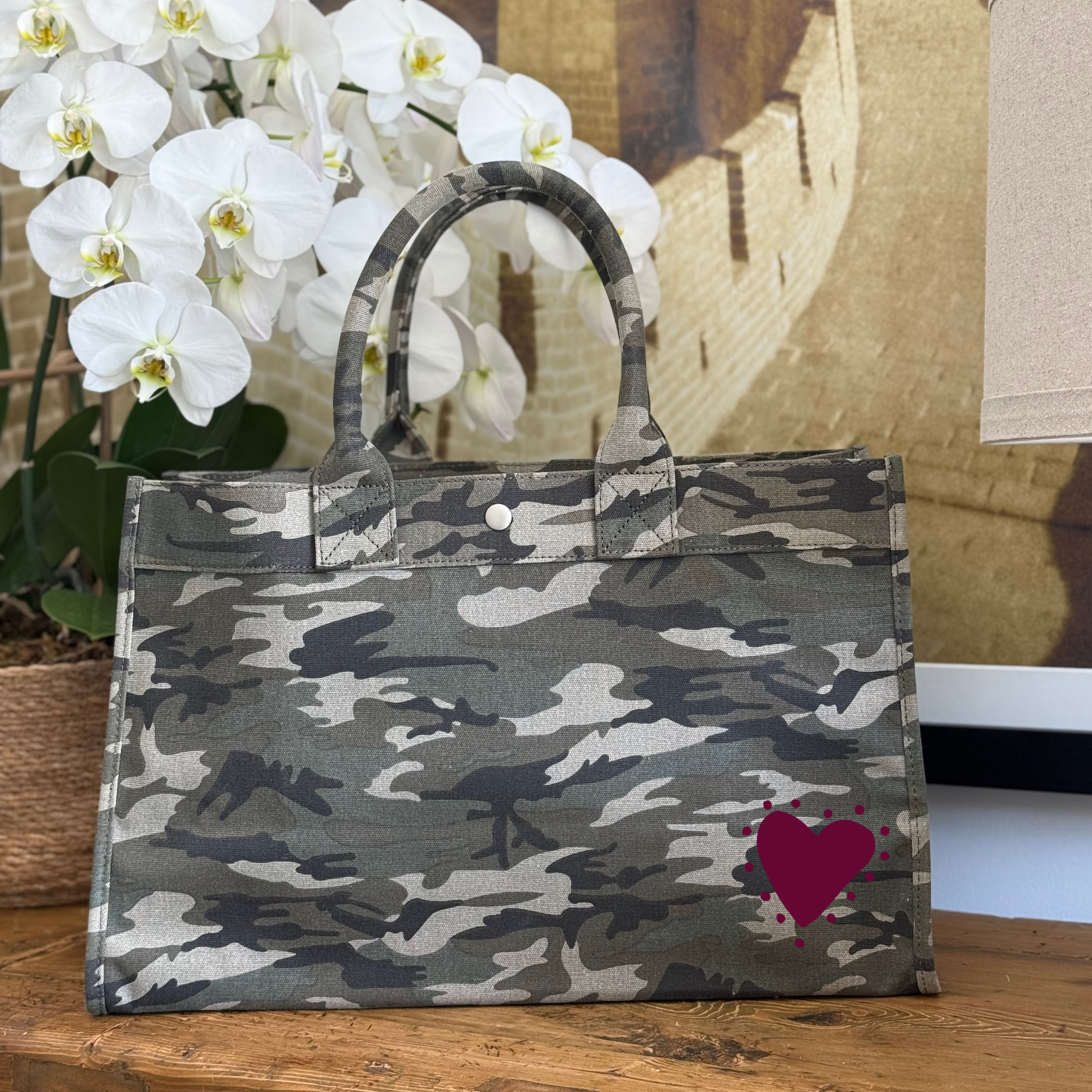 East West Bag: Green Camo - Petite GLOW HEART - Bordeaux NEW! - Quilted Koala