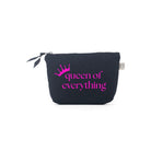 QUEEN OF EVERYTHING Makeup Bag- Navy with Pink - Quilted Koala
