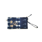 Mini Luxe Clutch Bundle: Blue Shibori with FREE Gold Koala Jewelry - Quilted Koala