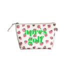 White Floral Makeup Bag Neon Green APRÈS GOLF - Quilted Koala