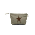 Olive Makeup Bag: Dark Chocolate Star - Quilted Koala