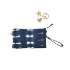 Mini Luxe Clutch Bundle: Blue Shibori with FREE Gold Koala Jewelry - Quilted Koala
