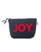 JOY Makeup Bag- Navy with Red - Quilted Koala