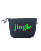 JINGLE Makeup Bag- Navy with Neon Green - Quilted Koala