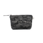 Fierce Hope Courage Makeup Bag- Silver Glitter on Black Camo - Quilted Koala