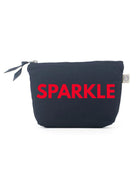 SPARKLE Makeup Bag- Navy with Red - Quilted Koala
