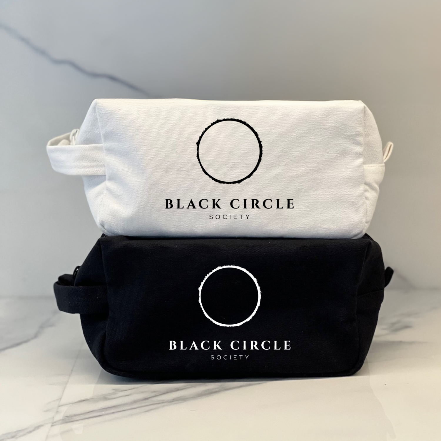 Natural Dopp Bag with Black Matte BCS Logo - Quilted Koala