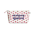 Mahjong Queen Pouch Clutch - White Floral - Quilted Koala