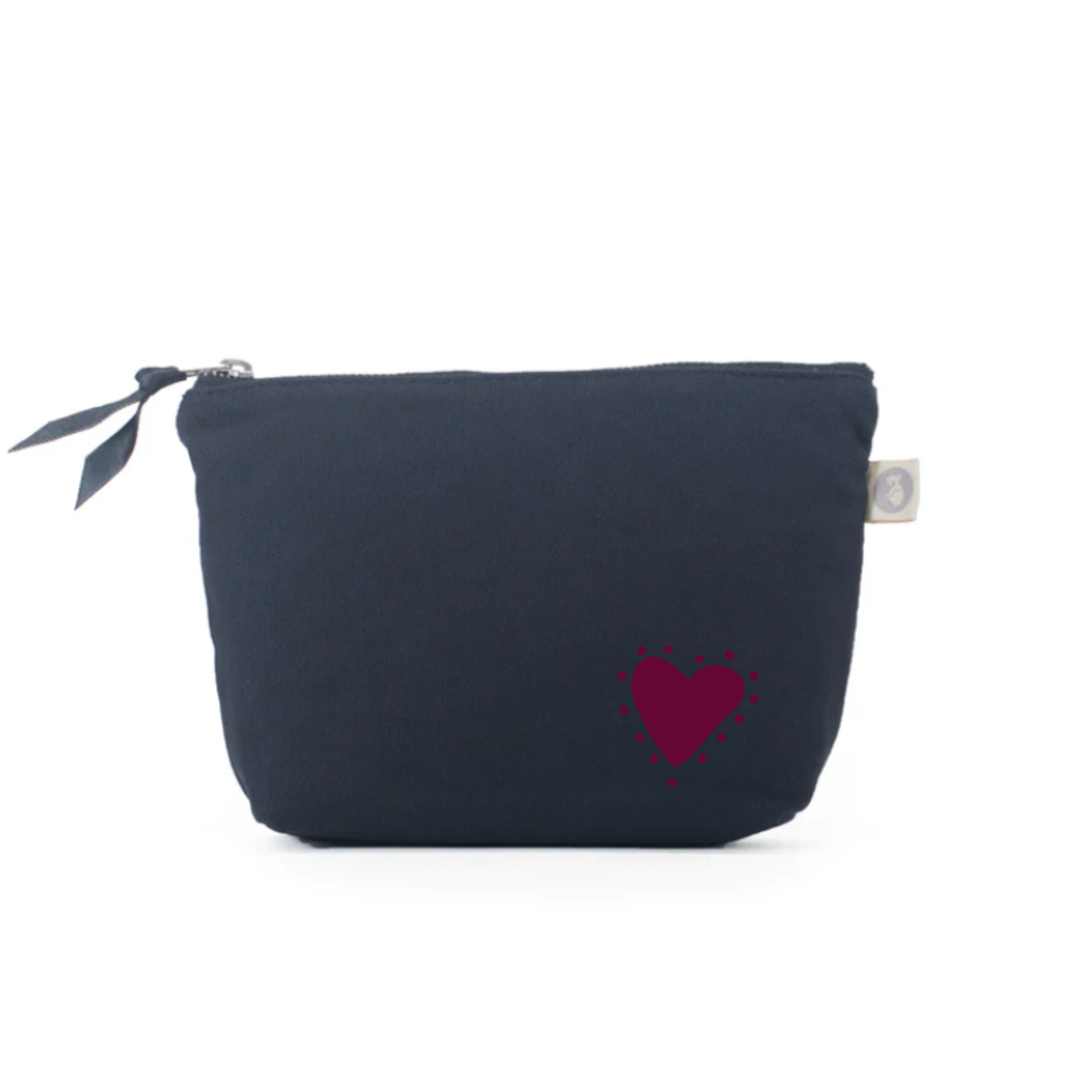 Navy Makeup Bag with Bordeaux Glow Heart - NEW! - Quilted Koala
