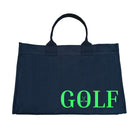 Golf Cart Anywhere Bag in Navy with Neon Green GOLF - Quilted Koala