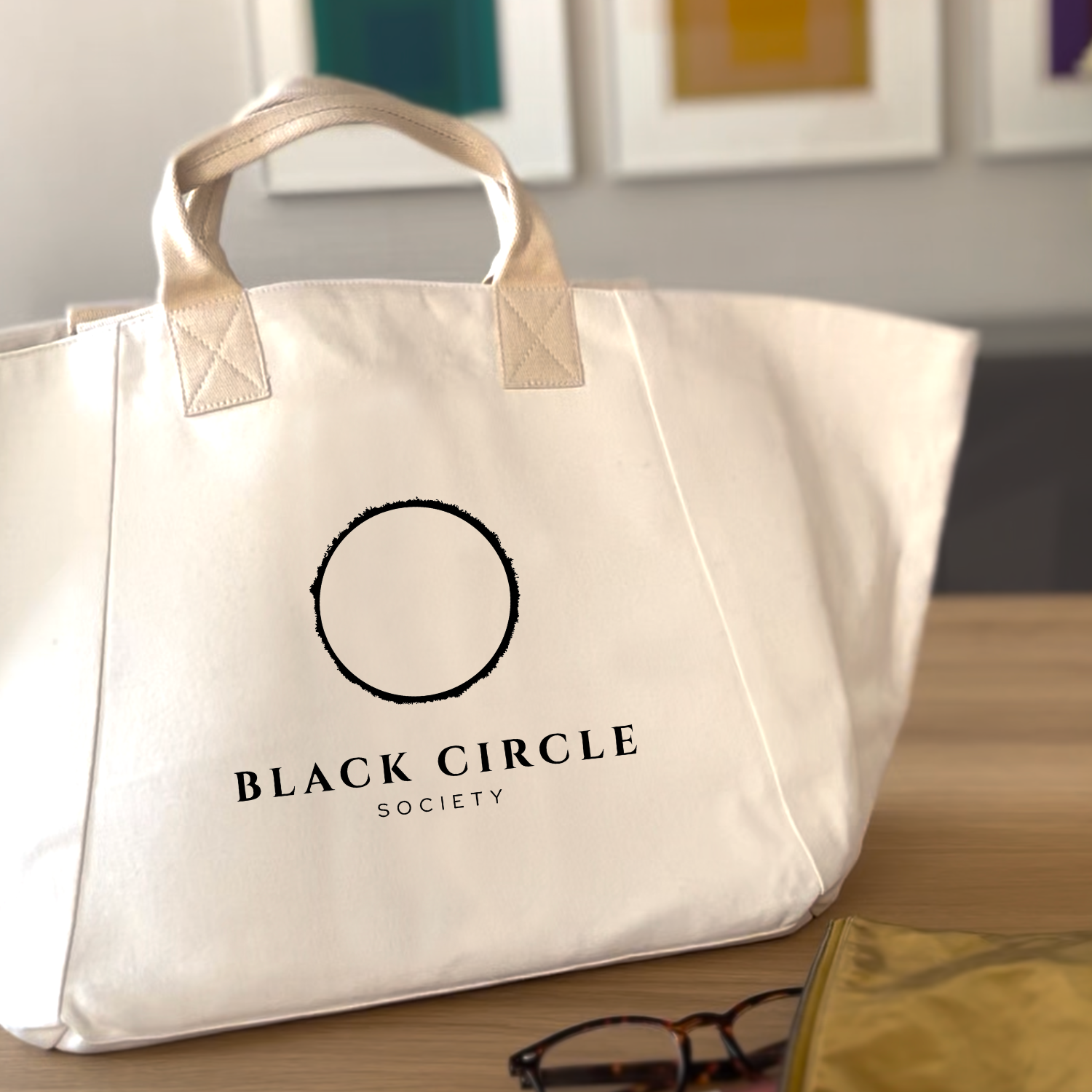 Natural Chelsea Bag with Black Matte BCS Logo - Quilted Koala