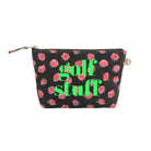 Black Floral Makeup Bag- Neon Green GOLF STUFF - Quilted Koala
