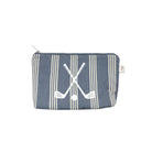 Blue Ticking Stripe Makeup Bag - White Matte Golf Clubs - Quilted Koala