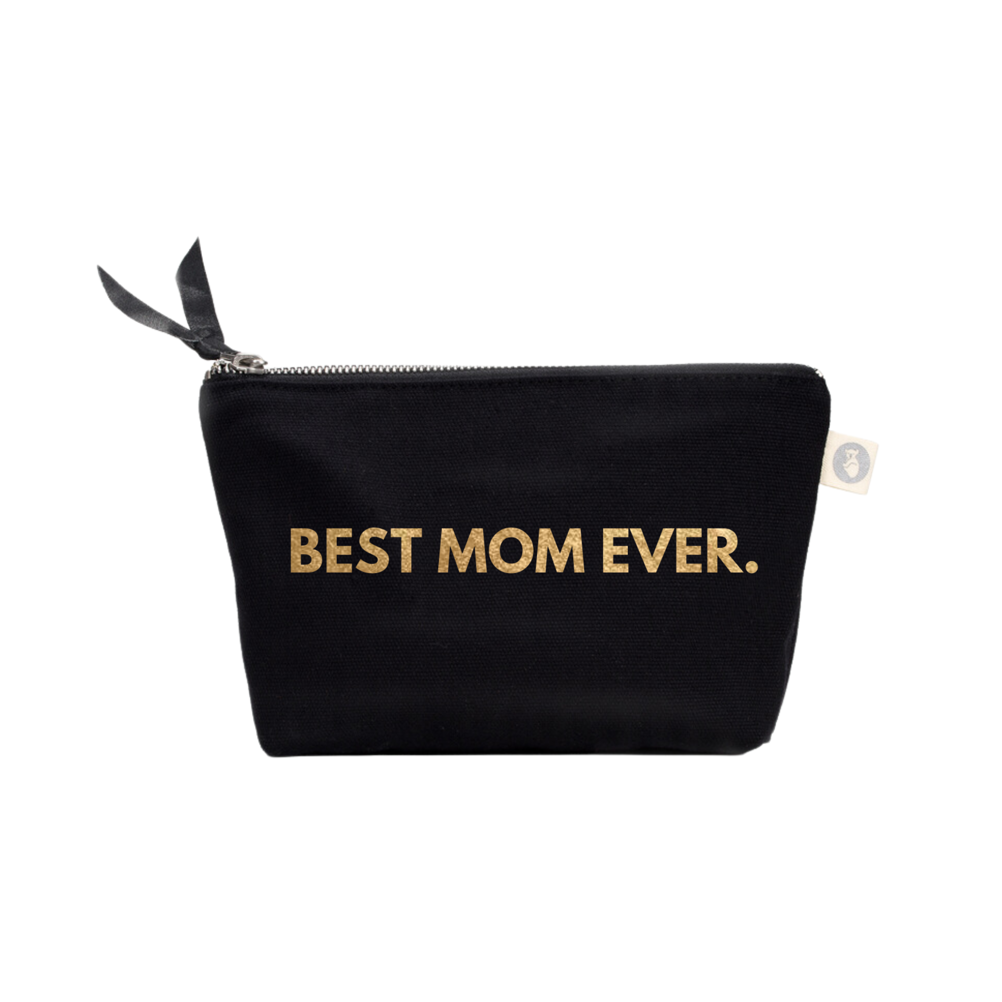 Best Mom Ever Makeup Bag- Black with Gold Foil - Quilted Koala