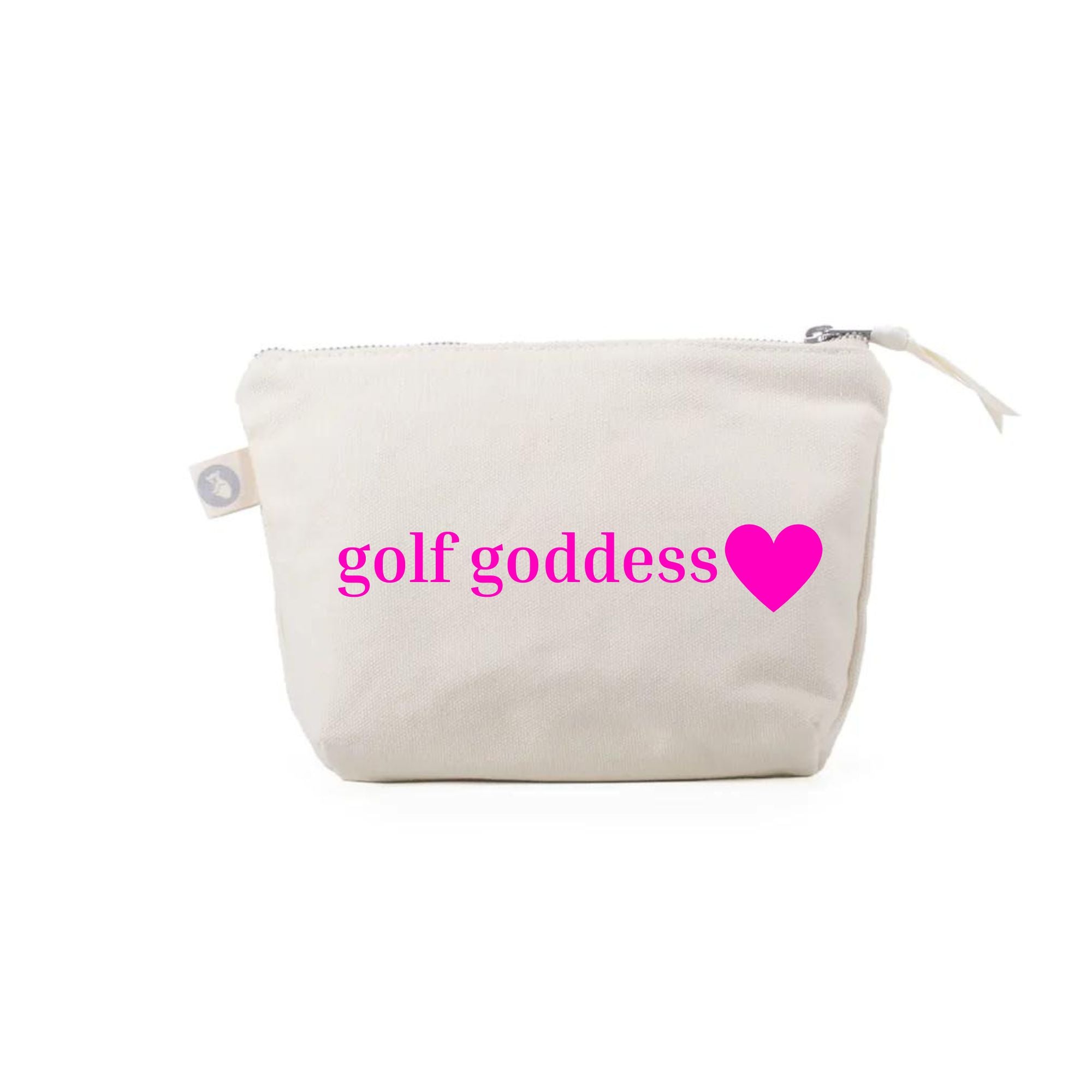 Natural Makeup Bag- Neon Pink GOLF GODDESS - Quilted Koala