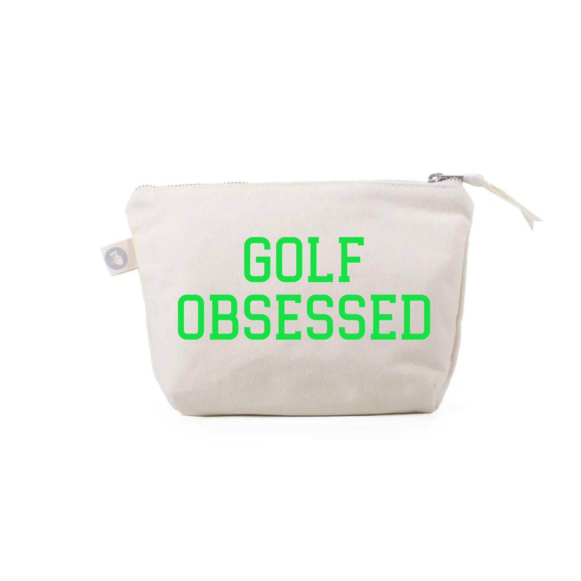 Natural Makeup Bag- Neon Green GOLF OBSESSED - Quilted Koala